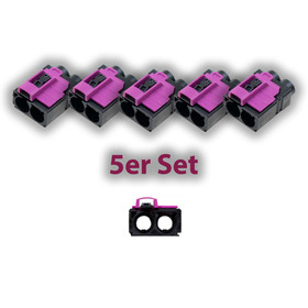 5er Set FAKRA Doppel-Buchsengeh�use - weiblich - Codierung A - Tiefschwarz