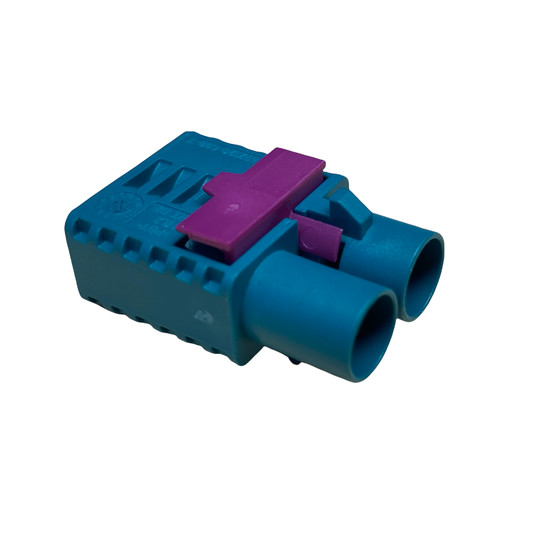 FAKRA Doppel-Stiftgeh�use * Codierung Z * Wasserblau * m�nnlich