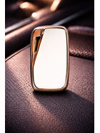 Schutzhülle Autoschlüssel Cover edel weiß-gold MQB Plattform