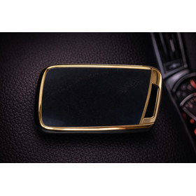 Schutzh�lle Autoschl�ssel Cover edel schwarz-gold MQB...