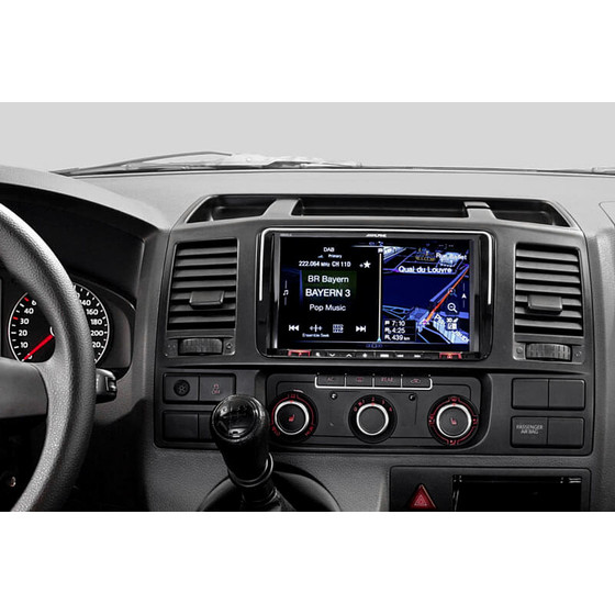 Navigationssystem Premium-Infotainment fr VW T5 und T6 - Radioblende: abgerundete Ecken