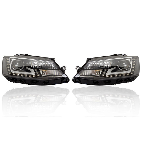 Bi-Xenon Scheinwerfer Set inkl. aLWR LED TFL fr VW Jetta 5C